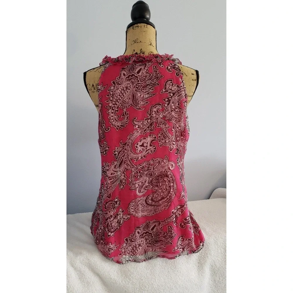 Marina Luna Silk Womans Sleeveless‎ Blouse Size Large